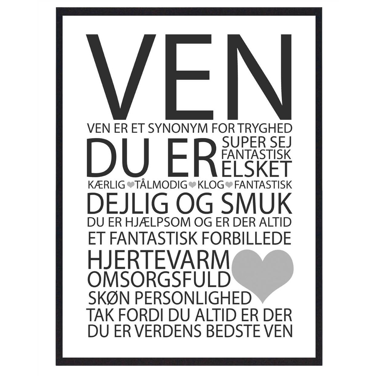 Årets Ven plakat (Størrelse: M - 30x40cm)