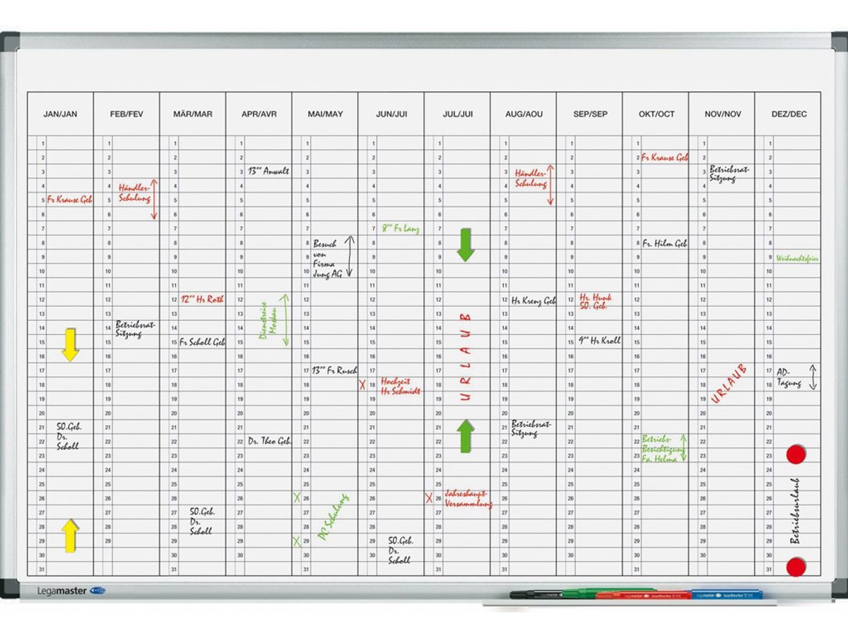 Års Planlægningstavle Legamaster 60x90 cm