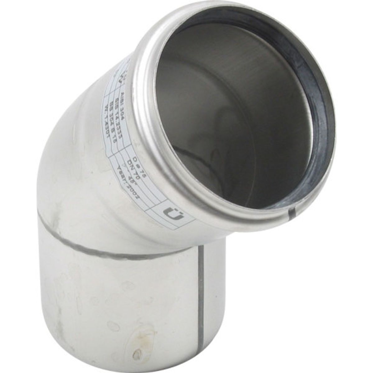 Ø 75 mm x 45° Bøjning syrefast AISI316L/EN1.4404 Blücher