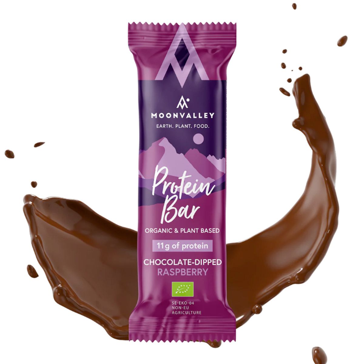 Øko protein bar med chokoladeovertræk (Hindbær)