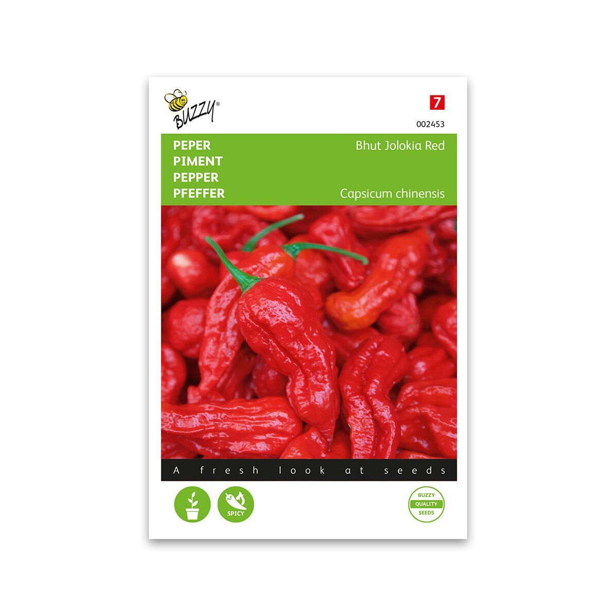 Økologisk Chili "Bhut Jolokia" Rød - Buzzy