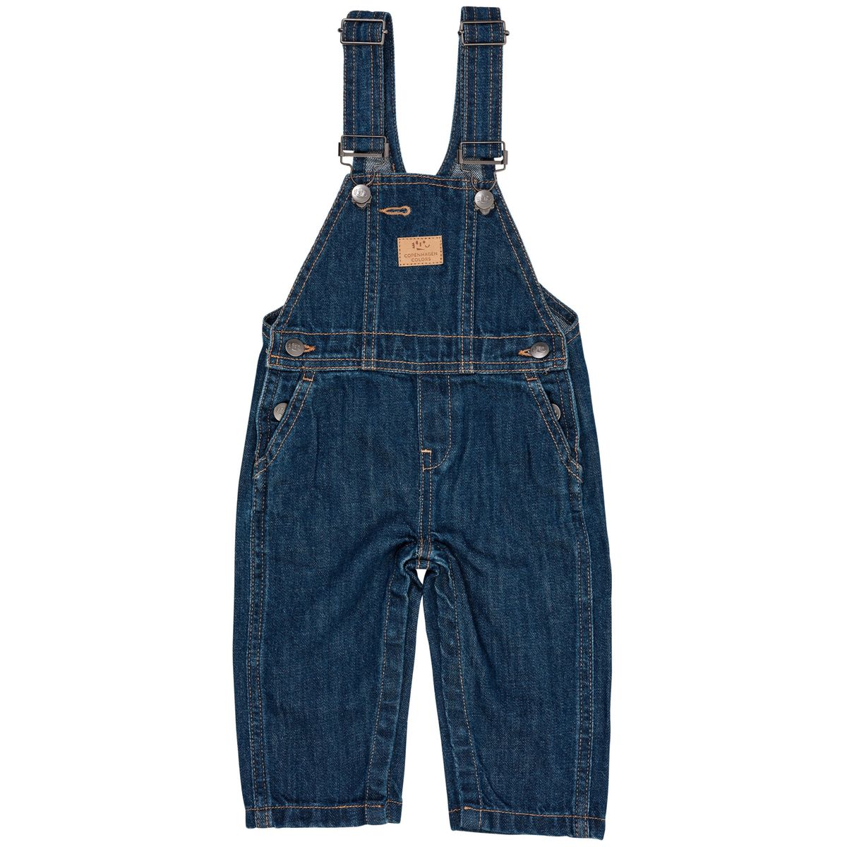 ØKOLOGISKE BABY OVERALLS - DARK INDIGO BLUE WASHED - DARK INDIGO BLUE WASHED / 74