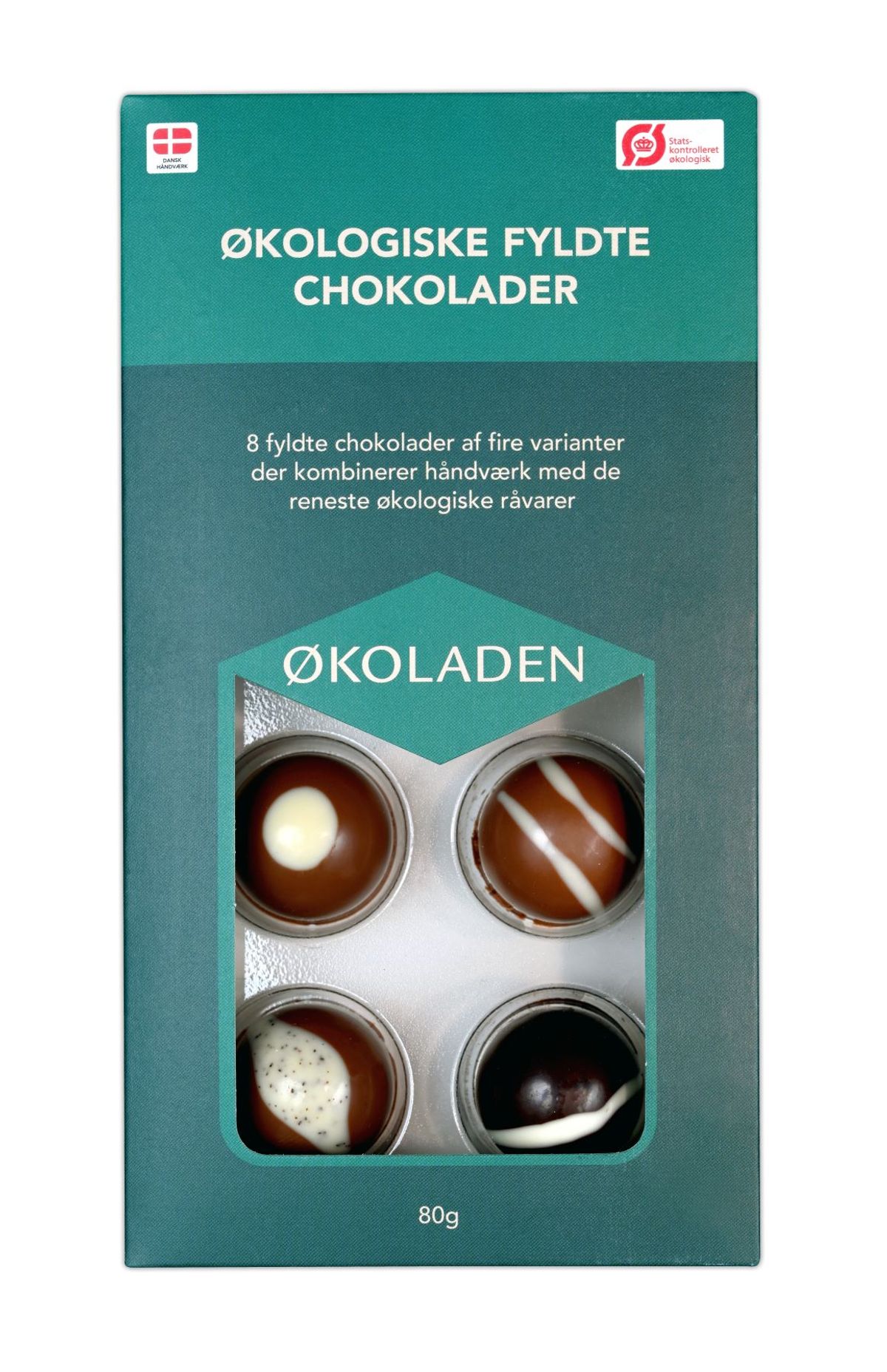 Økologiske Fyldte Chokolader 8 stk