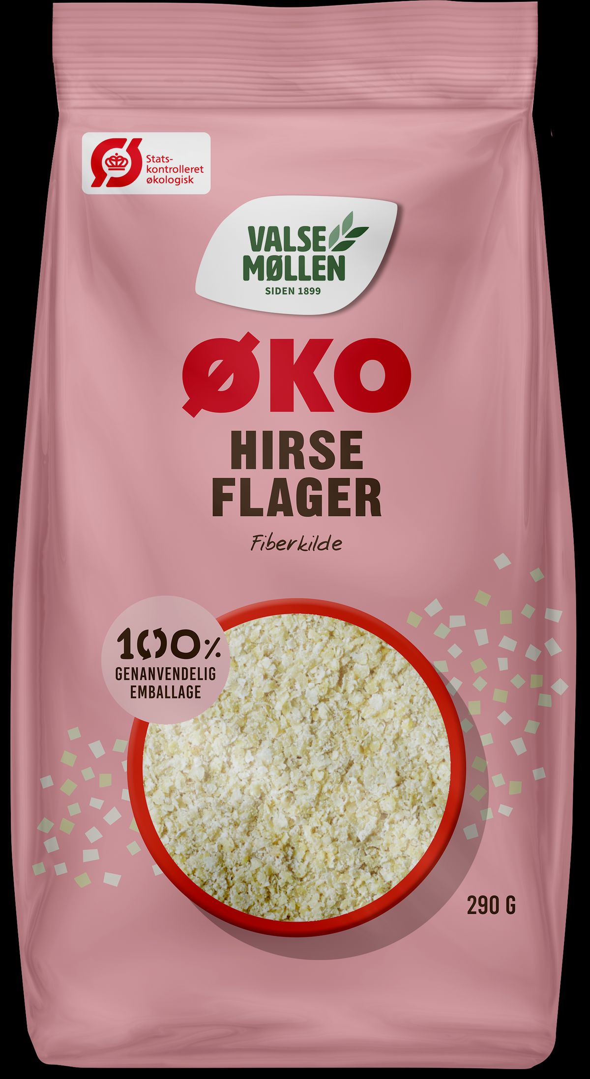 Økologiske hirseflager 350 g - Valsemøllen