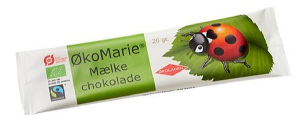 Økomarie Mælkechokolade Økoladen, 20g.