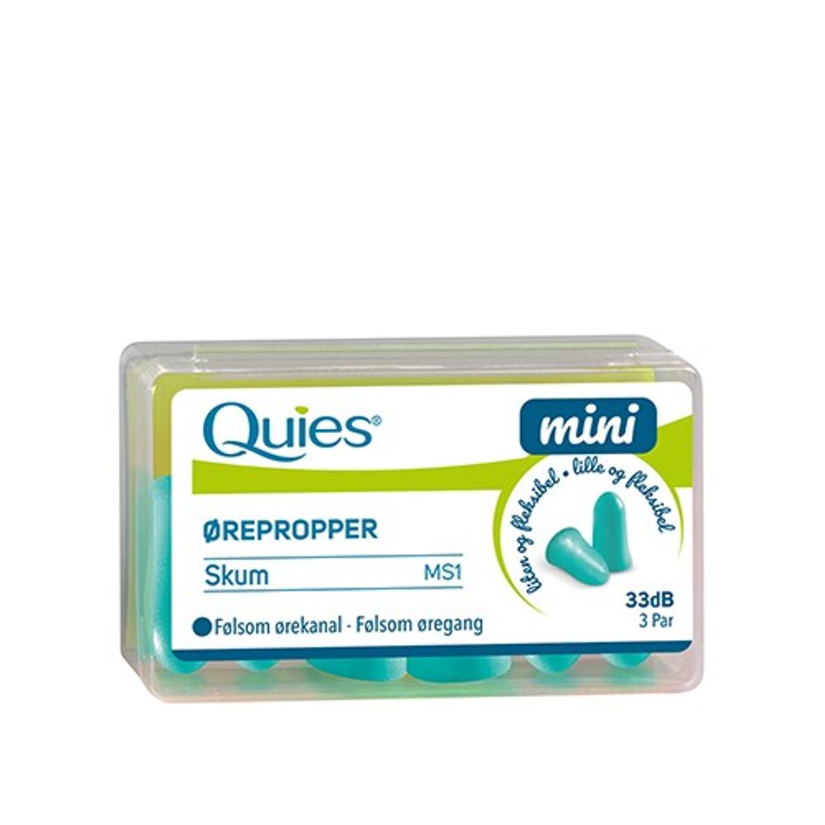 Ørepropper mini skum 3 par - 1 pakke - Quies