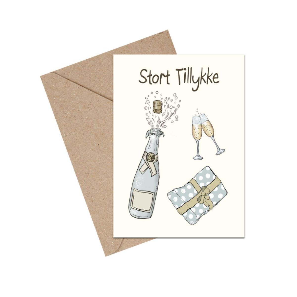 Stort Tillykke (Champagne) (A6 kort)