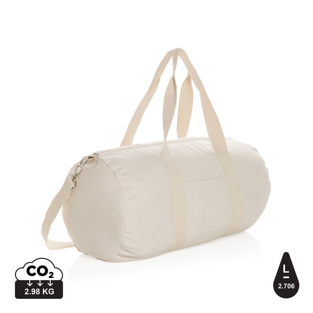 Impact Aware&trade; 285gsm Rcanvas Duffel Taske, Ufarvet, Off-white