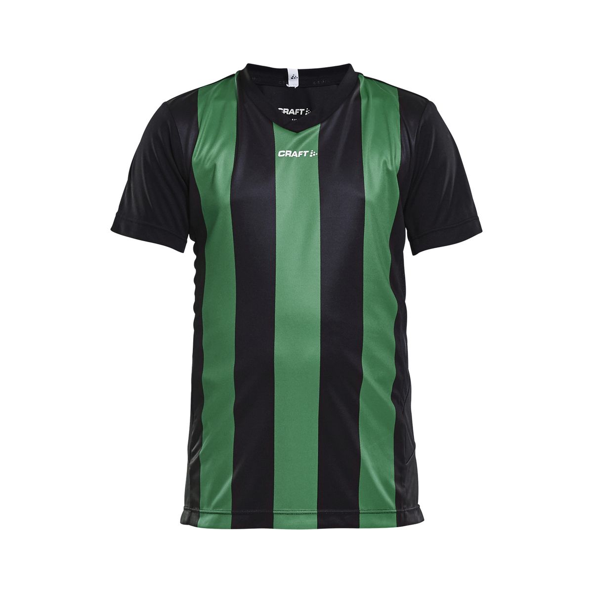 Craft - Progress Jersey Stripe JR - Black/Team Green 122/128