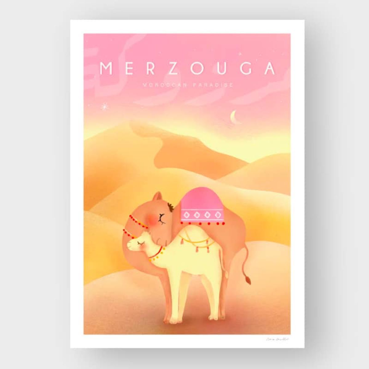 Marokkansk plakat MERZOUGA PARADISE - 50x70