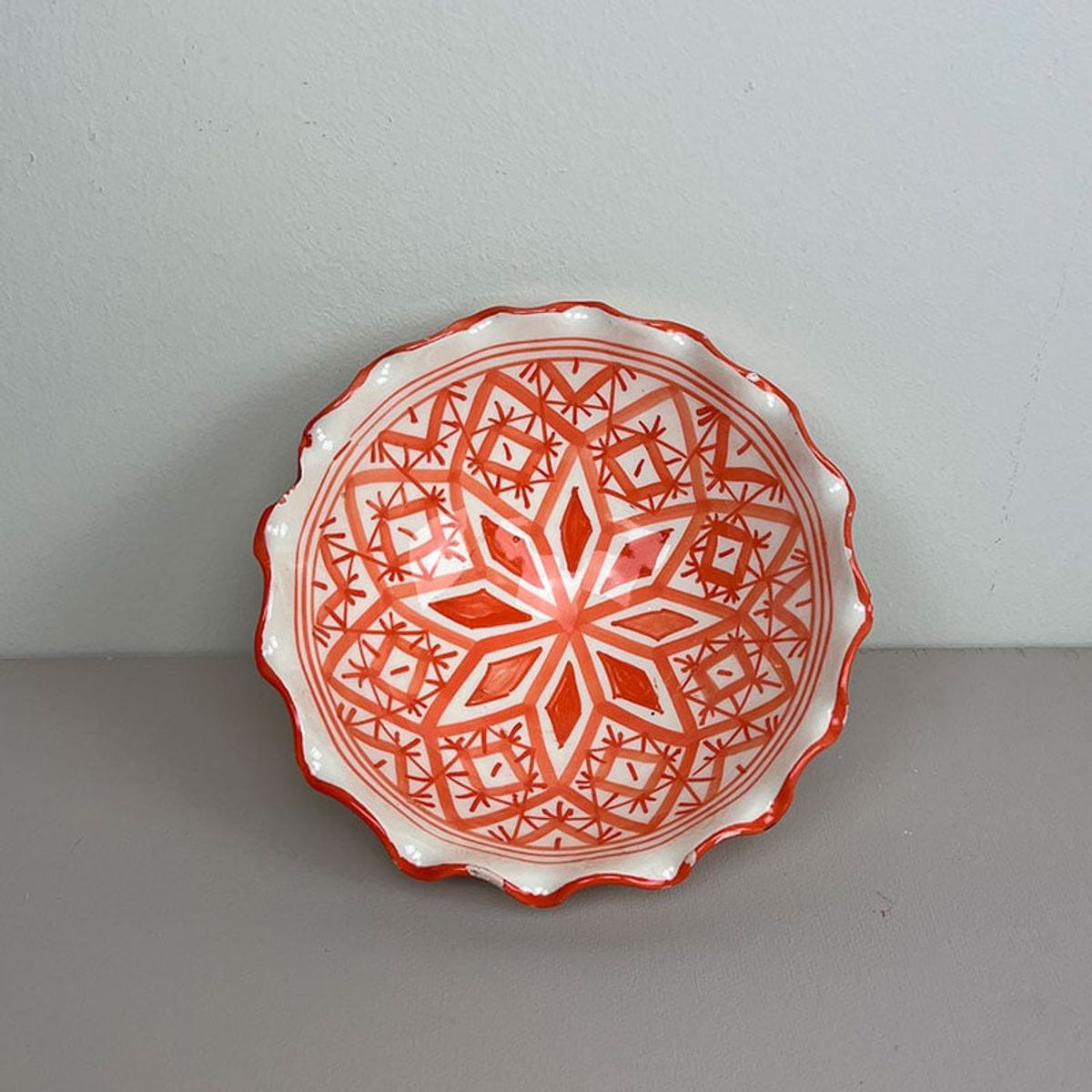 Marokkanske skåle - 16cm bølge - Orange stjerne