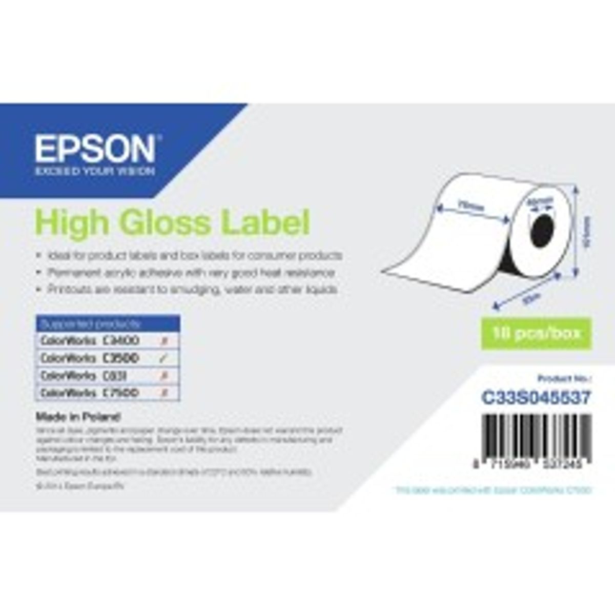 Epson High Gloss Label - Continuous