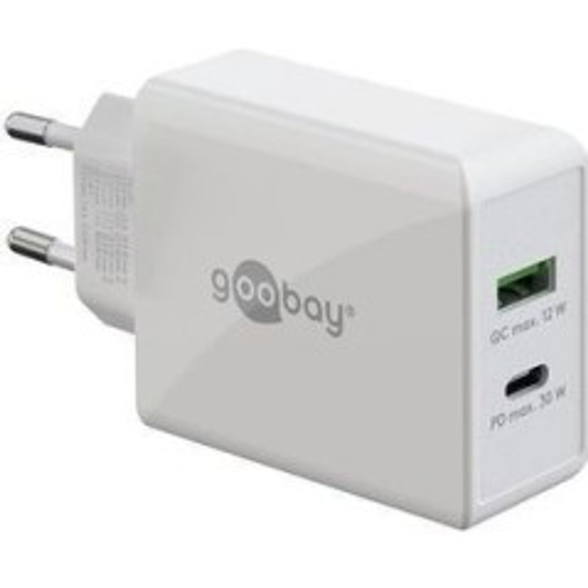 Goobay 61674 Dual Adapter 30Watt PD 1xUSB-C + 1xUSB-A Hvid