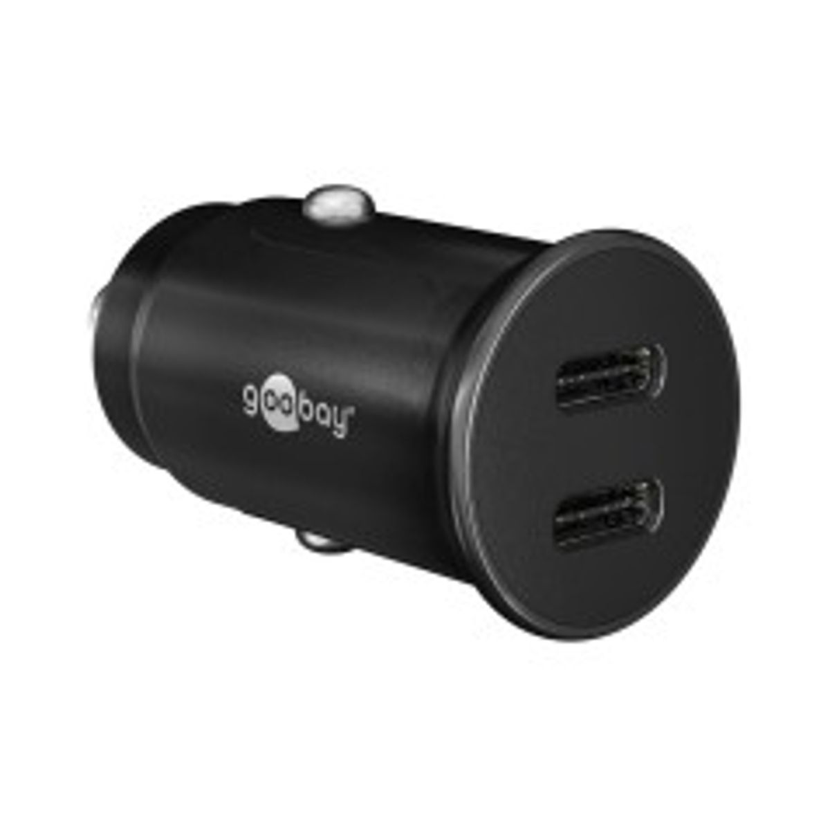 Dual-USB-C PD Auto Fast Charger (Power Delivery), black - 30W (12/24V) suitable for devices with USB-C