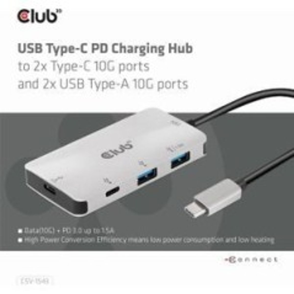 Club 3D CSV-1543 USB-C Hub 4 porte Grå