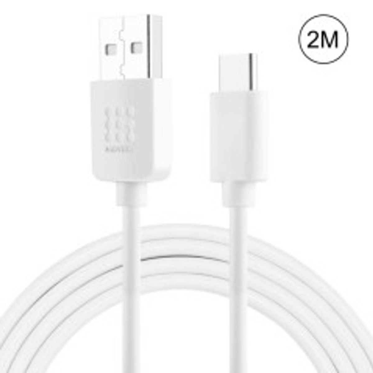 HAWEEL 2m USB-C til USB 2.0 Data- og Opladningskabel – Hvid