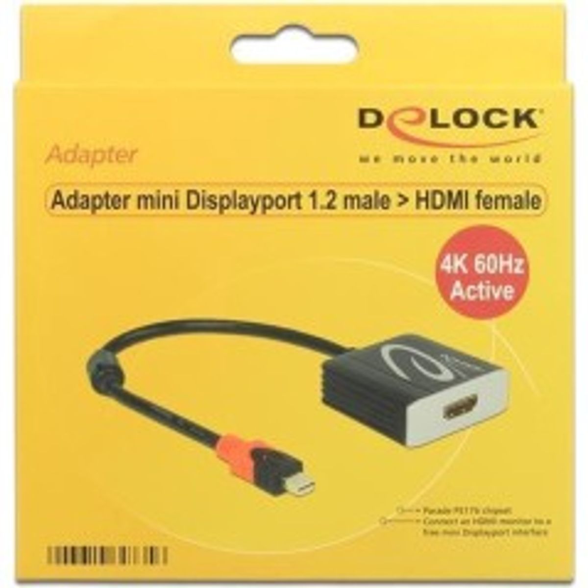 DeLOCK Adapter mini Displayport 1.2 male HDMI female 4K Active Video transformer