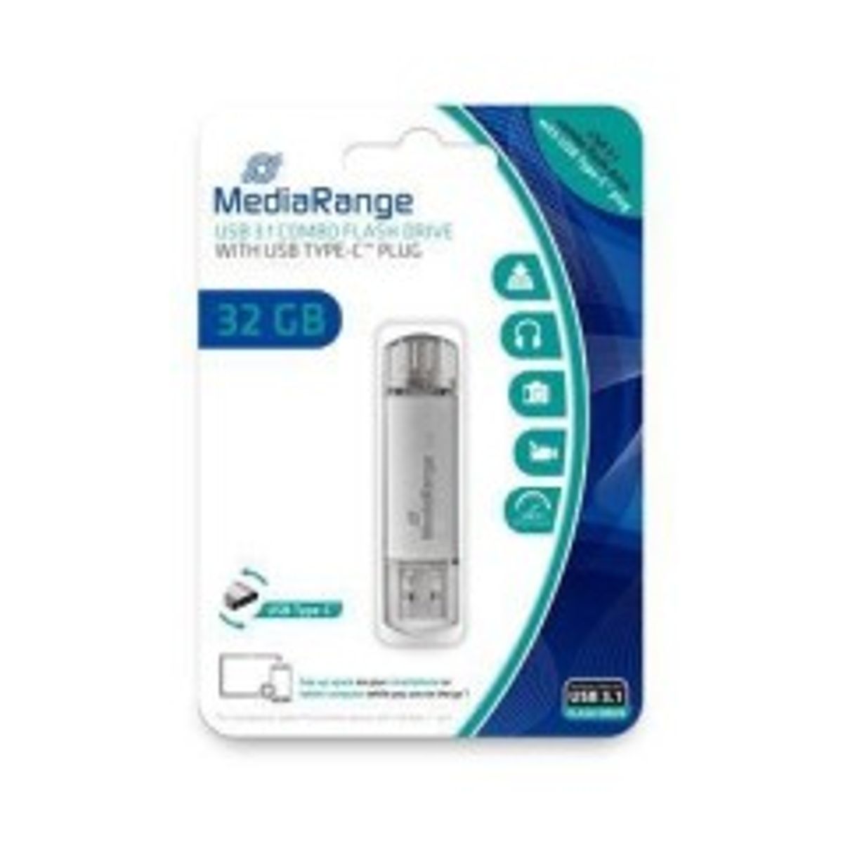 MediaRange USB-Stick 32 GB USB 3.1 combo