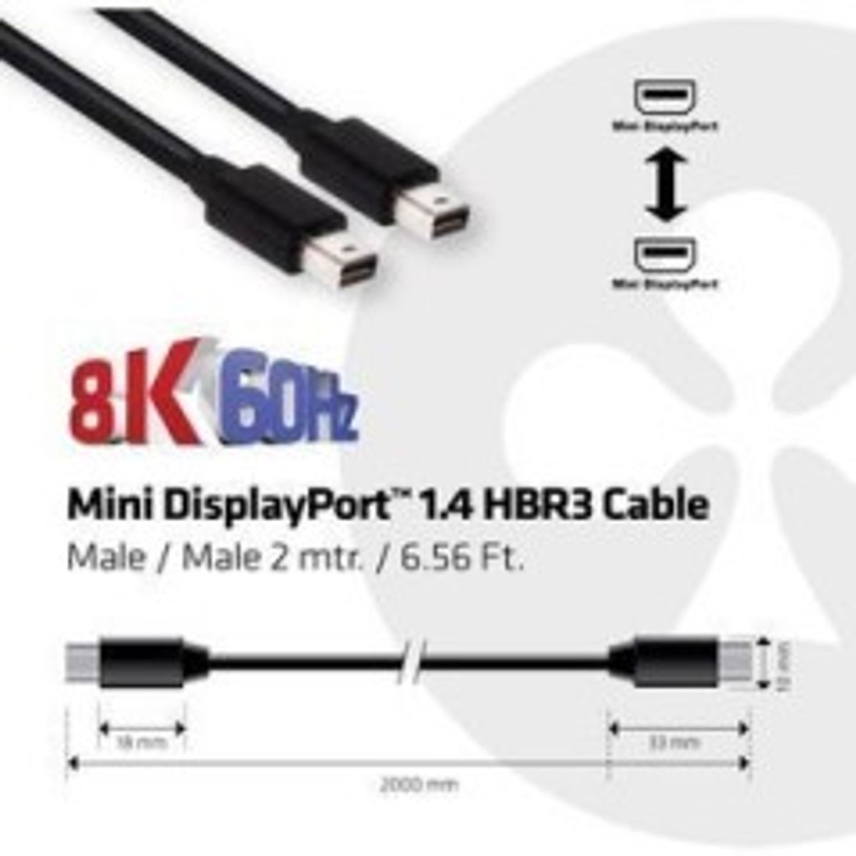 Club 3D Mini DisplayPort 1.4 kabel 2m 8K60Hz