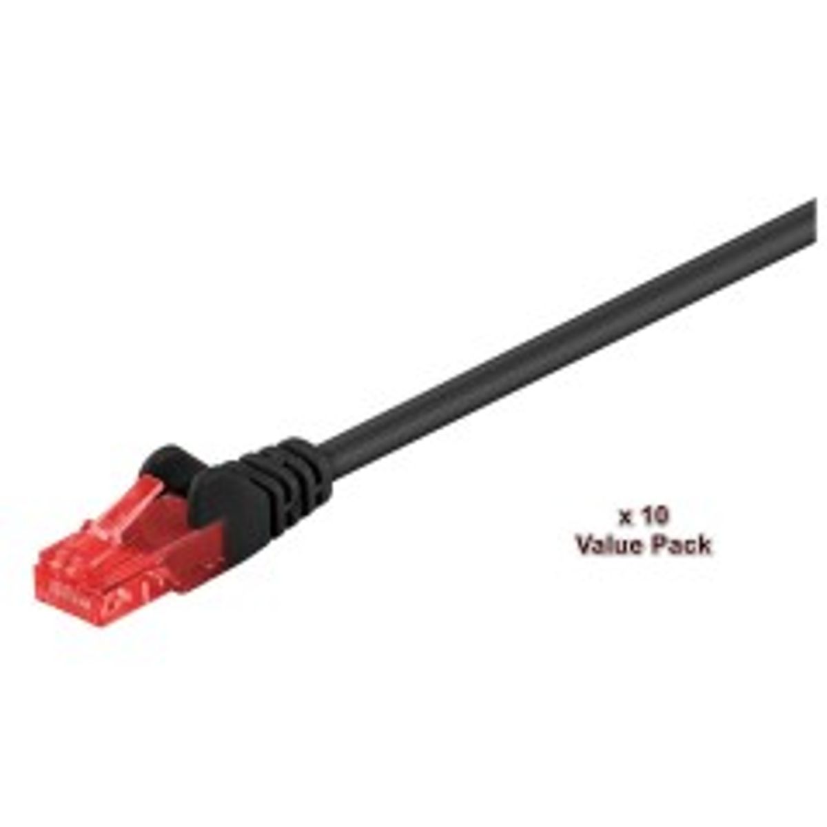 MicroConnect U/UTP CAT6 1M Black 10 Pack