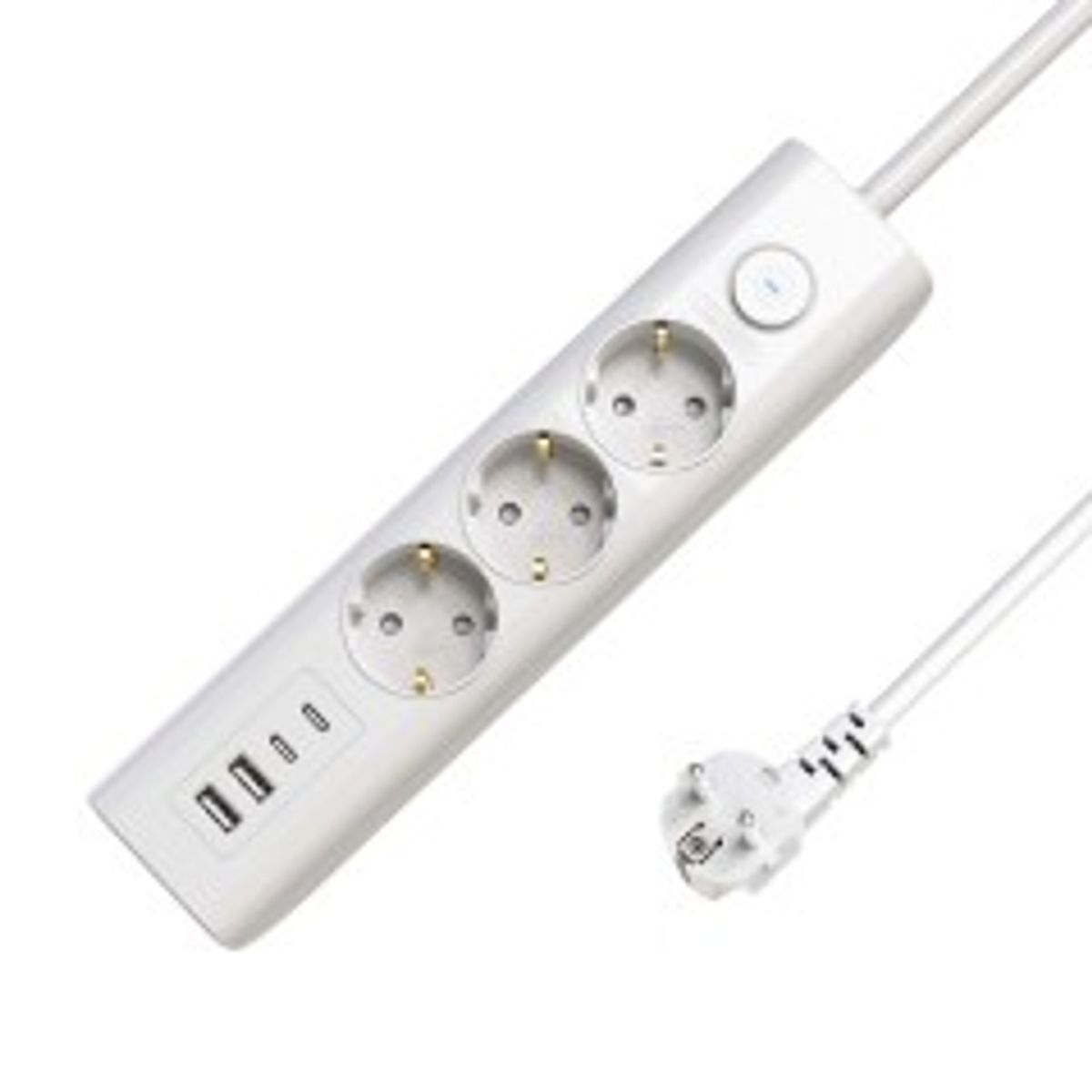 MicroConnect 3-way USB Schuko Power Strip