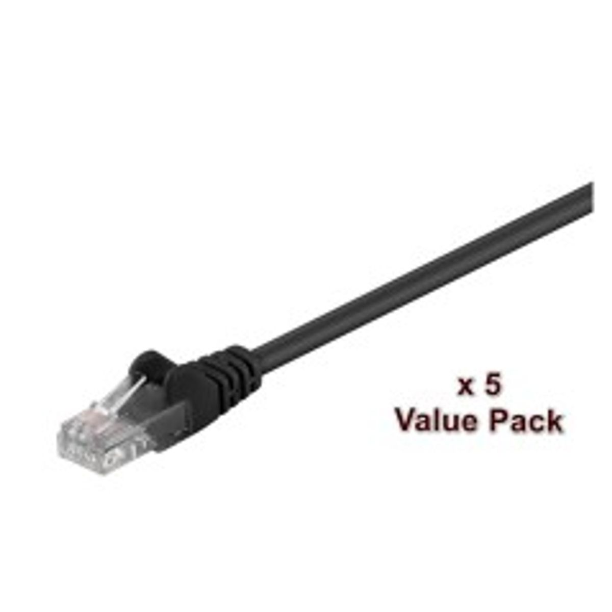 MicroConnect U/UTP CAT5e 15M Black 5 Pack