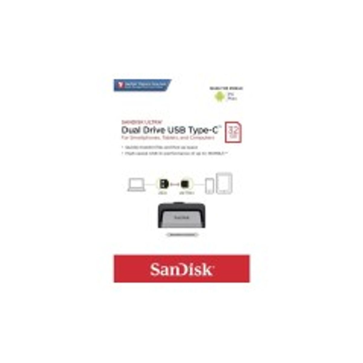 SanDisk Ultra Dual 32GB USB 3.1 / USB-C Grå