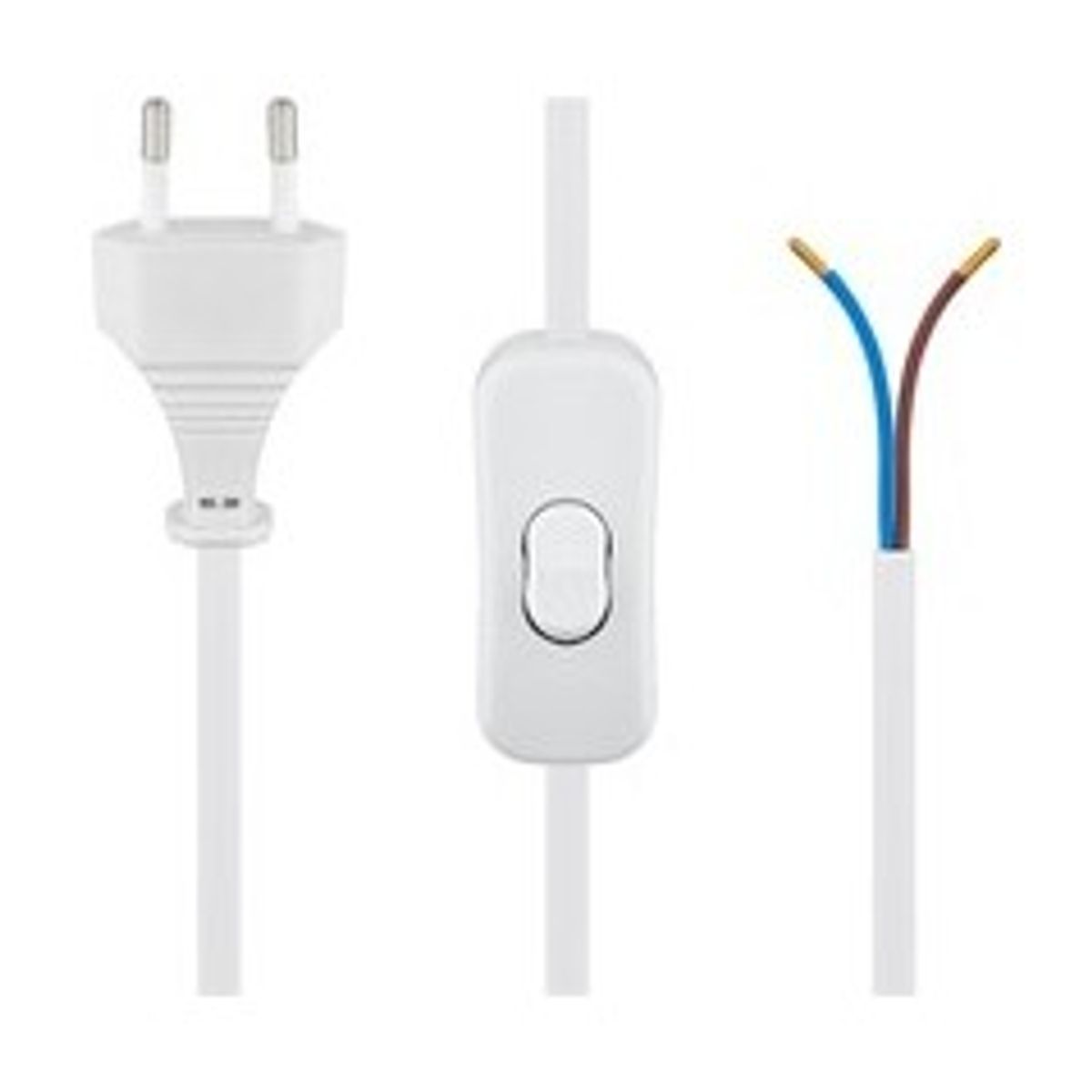 goobay Europlug (strøm CEE 7/16) (male) - Uisoleret ledning Hvid 1.5m Strømkabel