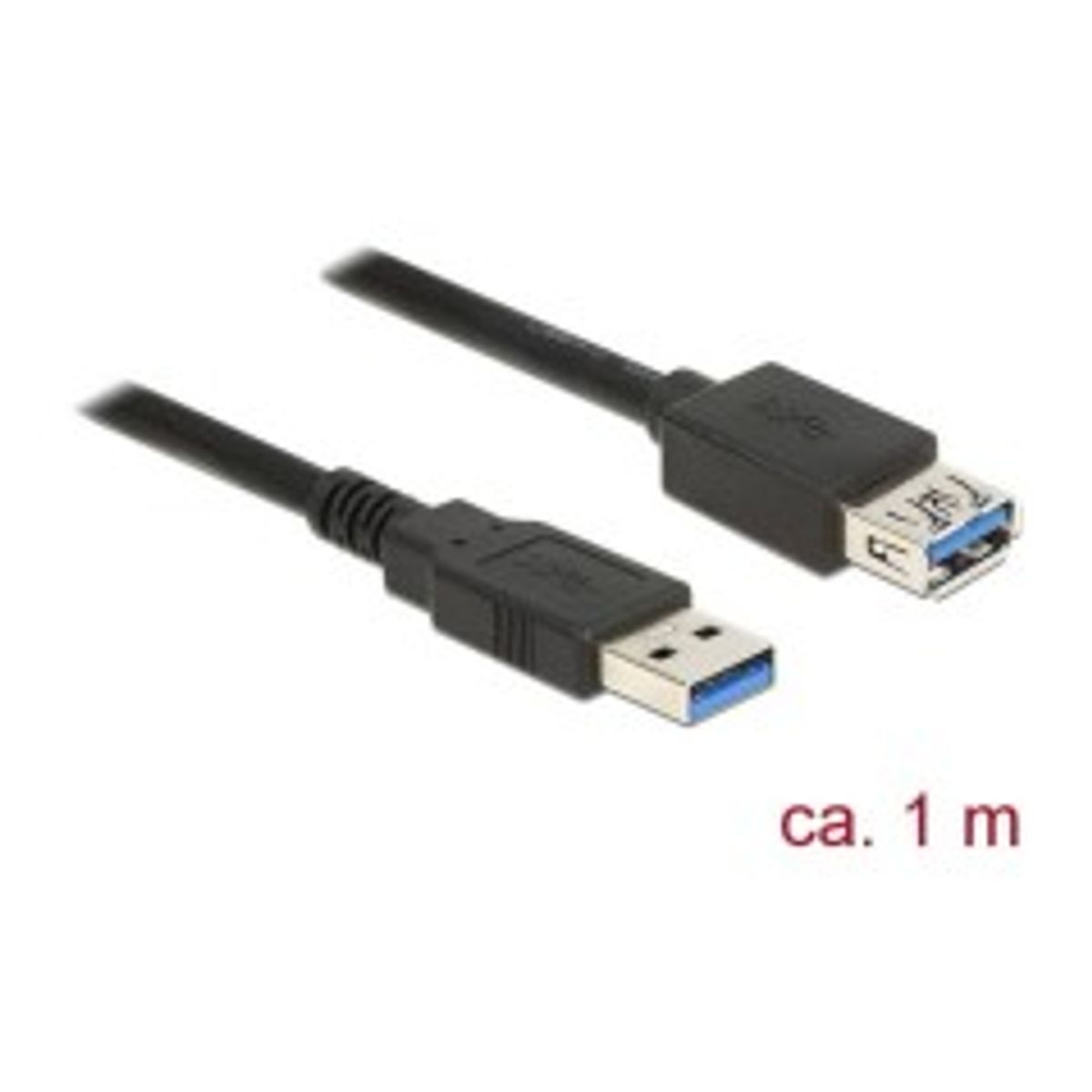 DeLOCK USB 3.0 USB forlængerkabel 1m Sort