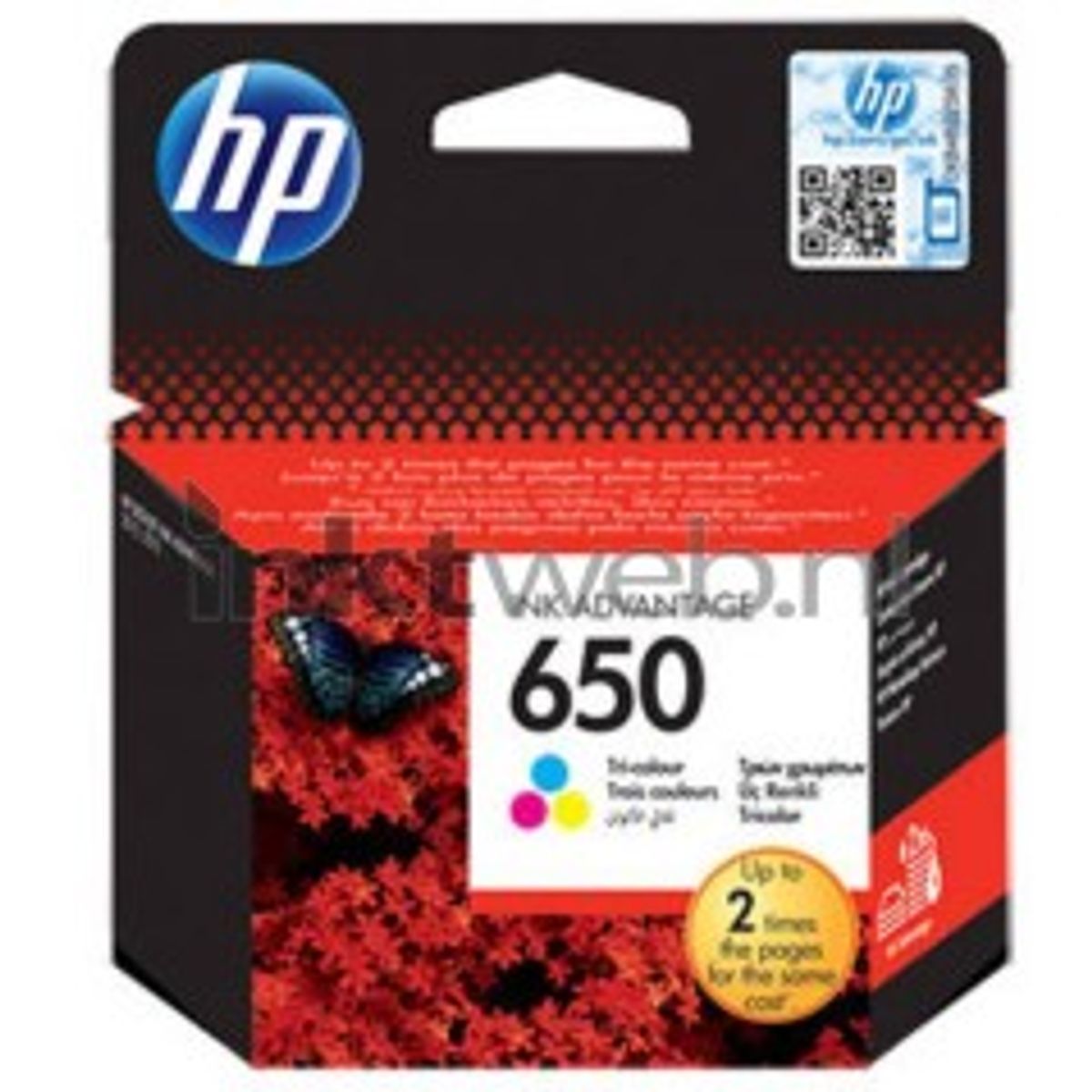 HP 650 Farve (cyan, magenta, gul) 200 sider Blæk CZ102AE