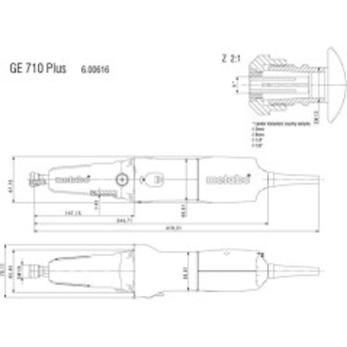 Metabo GE 710 PLUS Gevindskærer-kværn Uden kabel Spændepatron 6 mm 710W