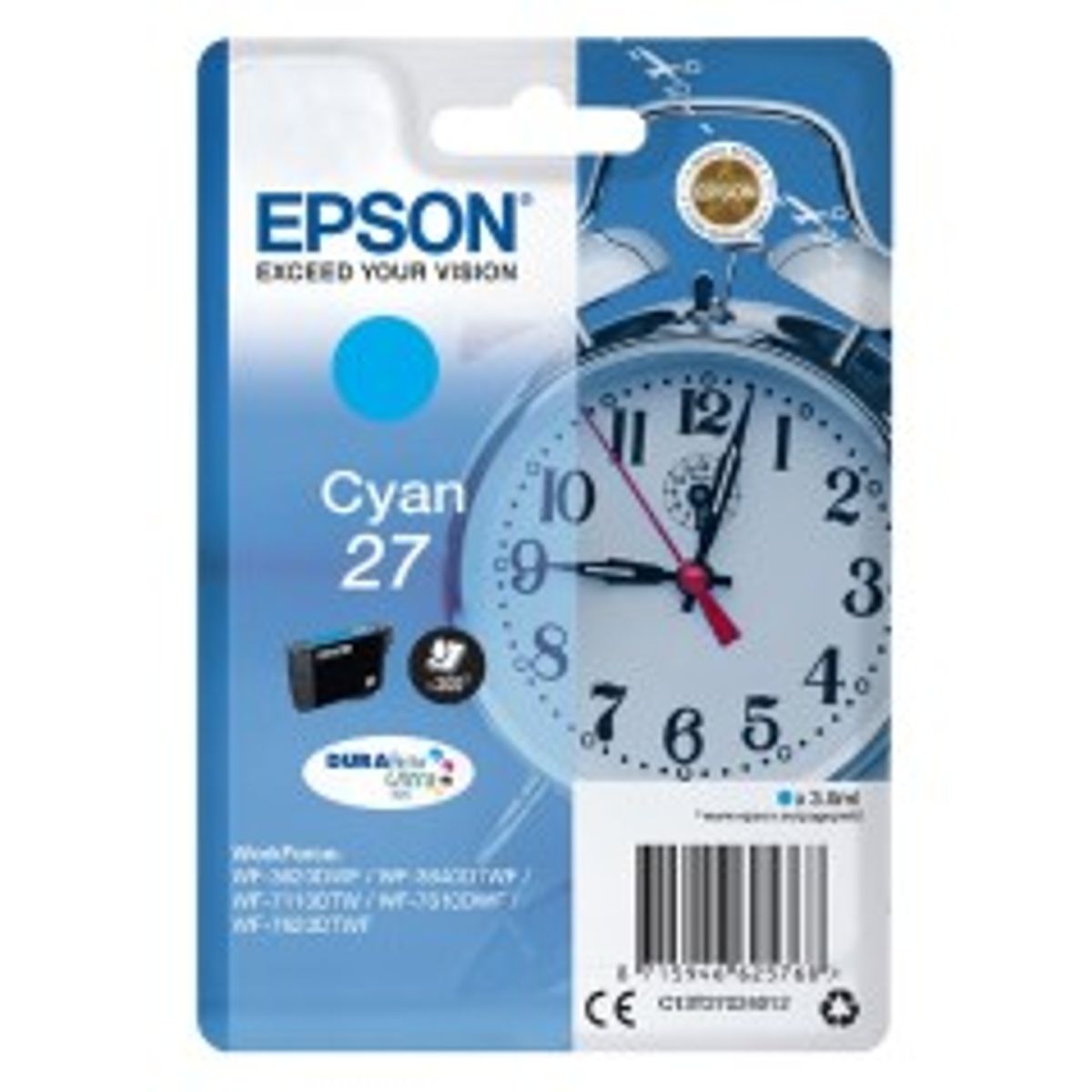 Epson 27 Cyan 300 sider Blæk C13T27024012