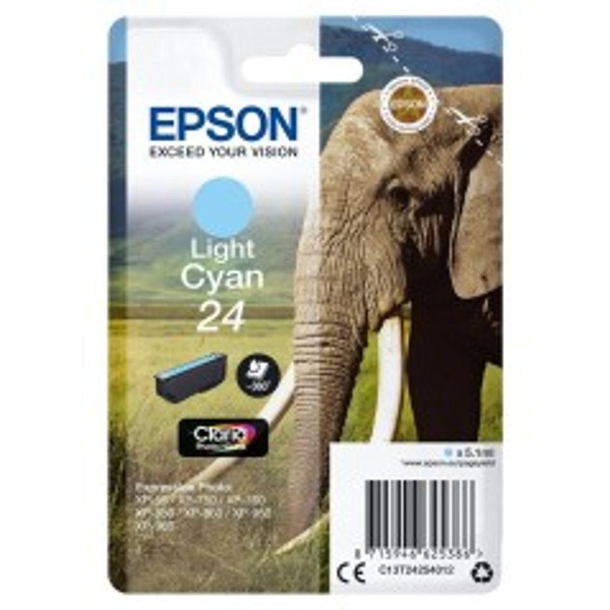 Epson 24 Lys cyan 360 sider Blæk C13T24254012