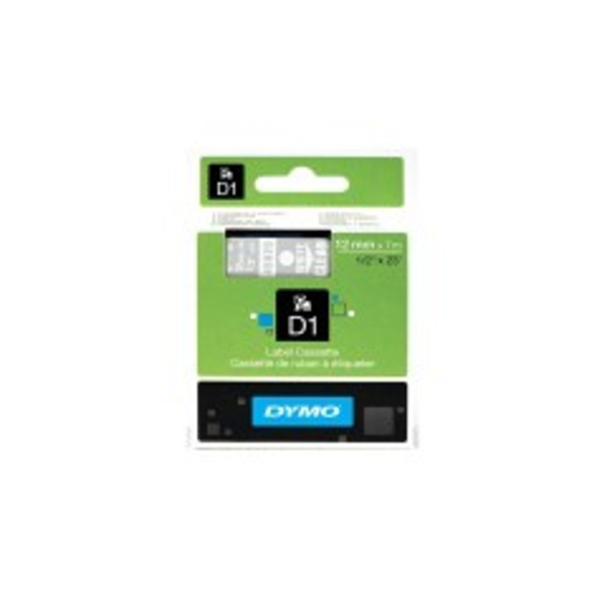 DYMO D1 Mærkattape (1,2 cm x 7 m) 1kassette(r) S0720600