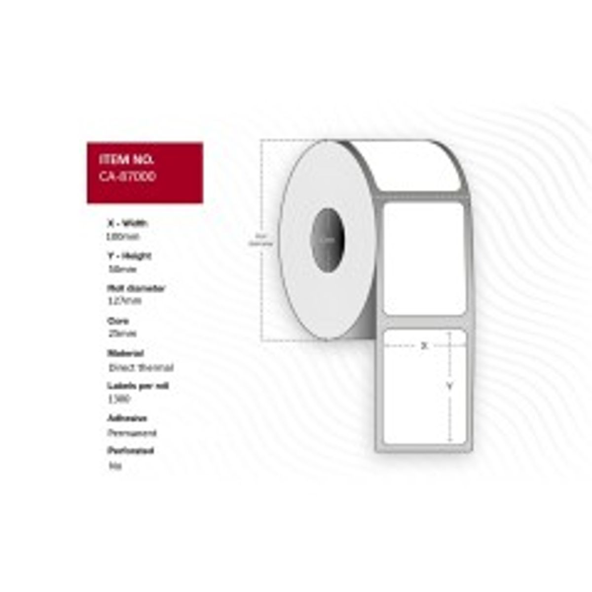 Capture Label 100 x 50mm Core 25mm,