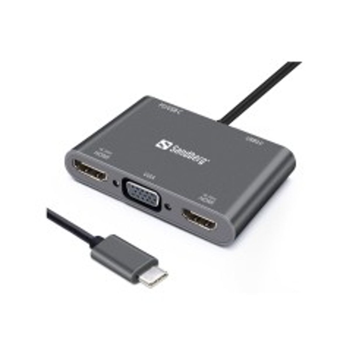 Sandberg USB-C Dock 2xHDMI+1xVGA+USB+PD