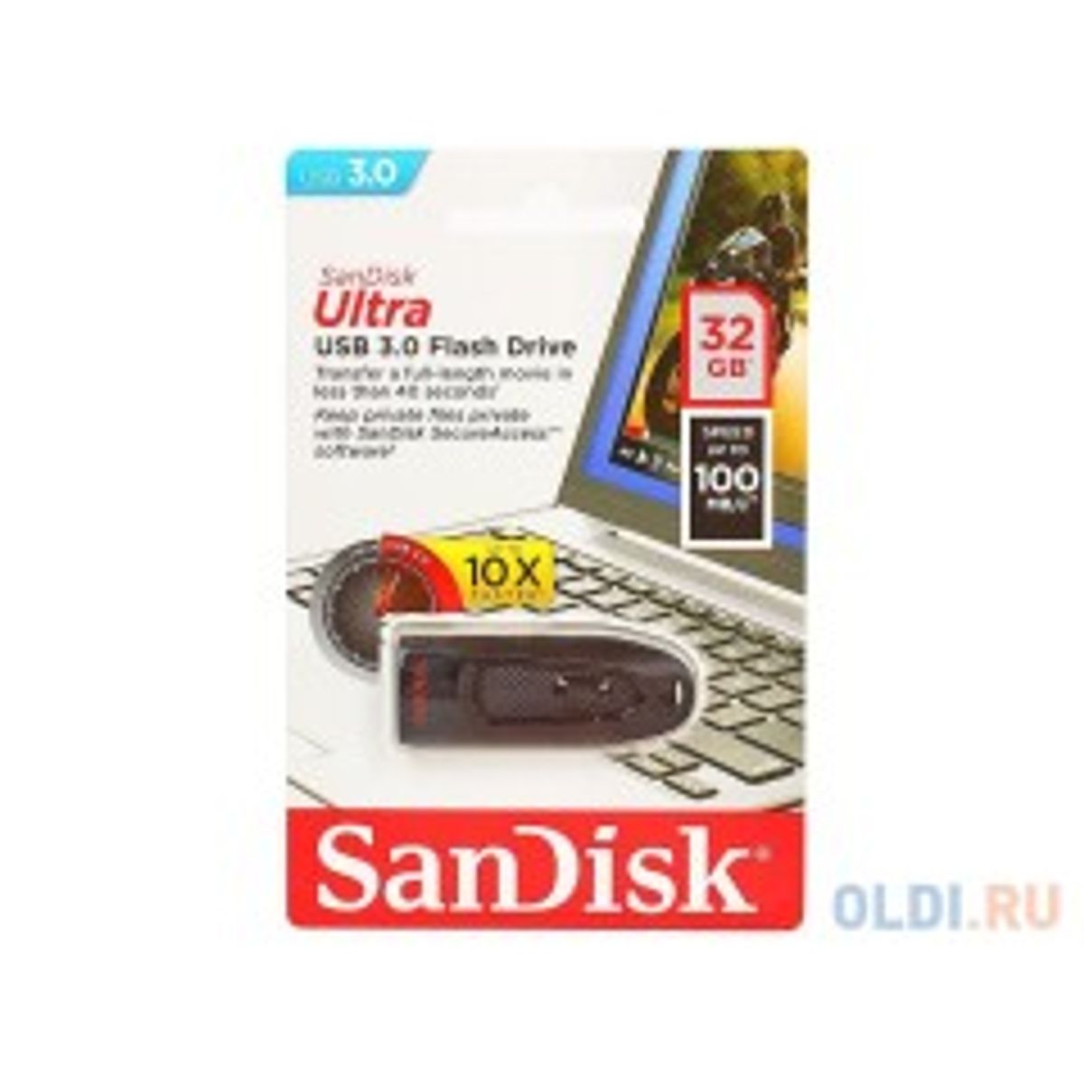 SanDisk Ultra 32GB USB 3.0 Sort