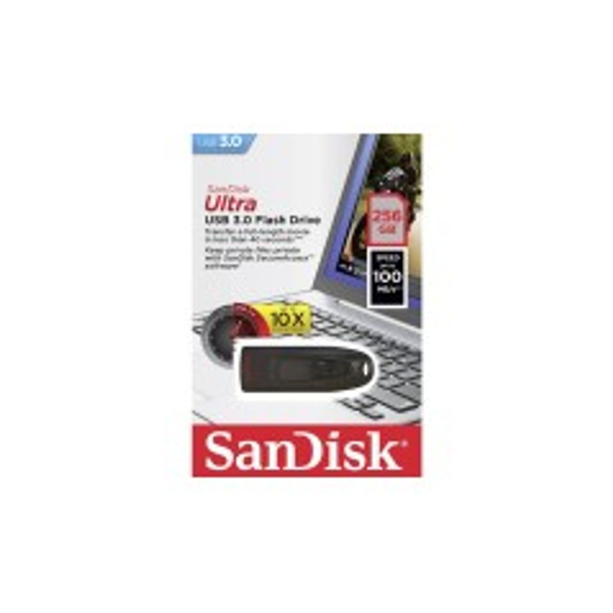 SanDisk Ultra 256GB USB 3.0 Sort