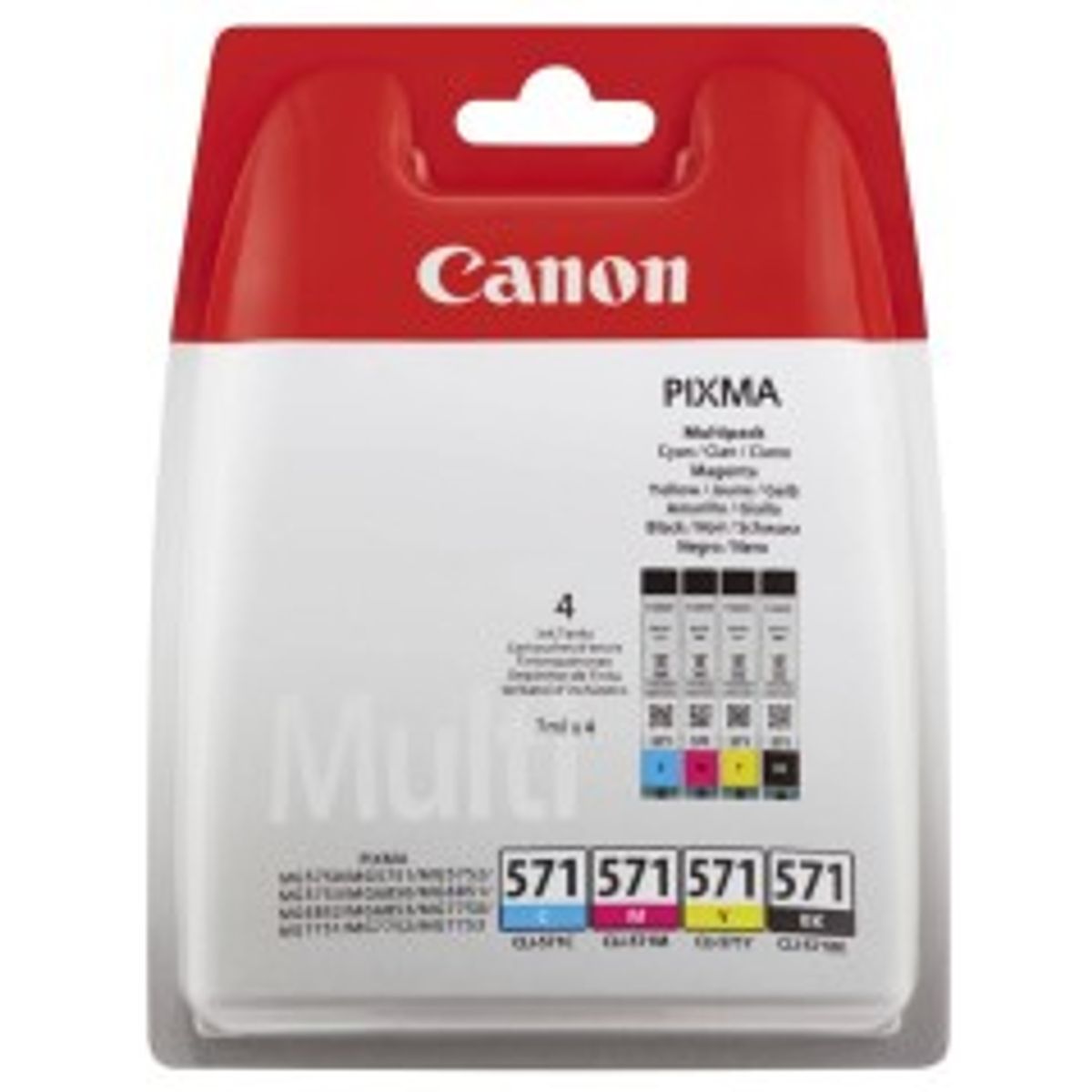 Canon CLI 571 /BK Value Pack Sort Gul Cyan Magenta 349 sider Blækbeholder 0386C005