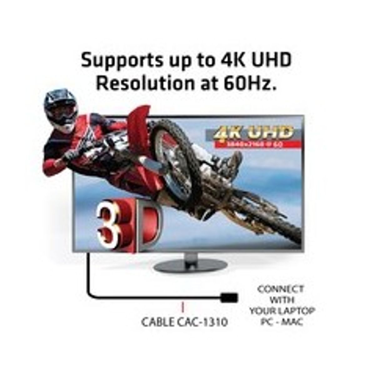 Club 3D CAC-1310 Premium HDMI 2.0 Kabel 3m Sort