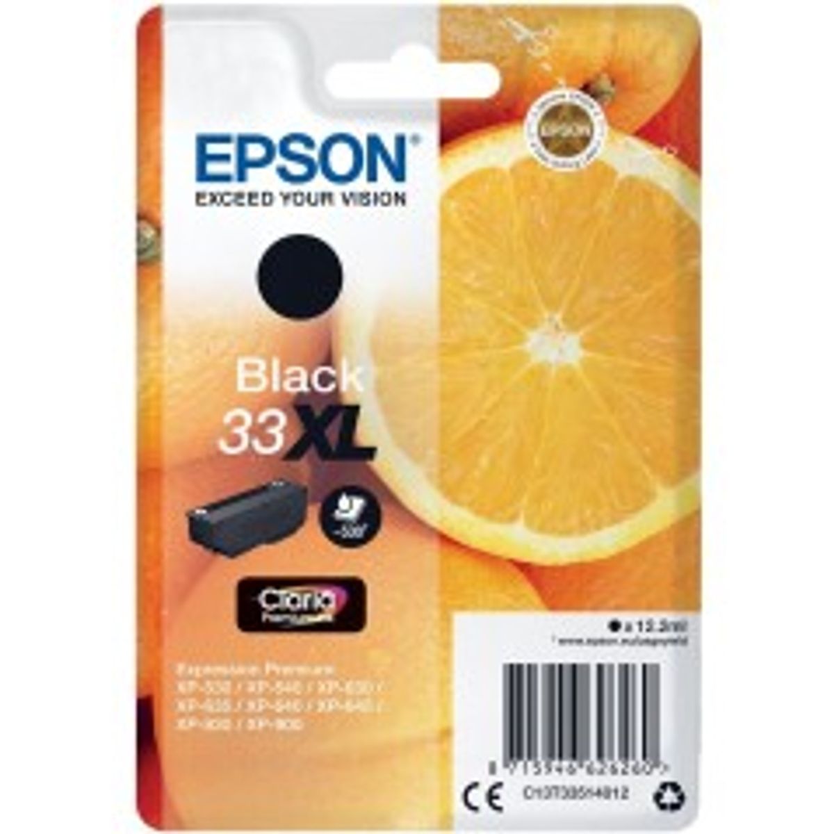 Epson 33XL Sort 530 sider Blæk C13T33514012