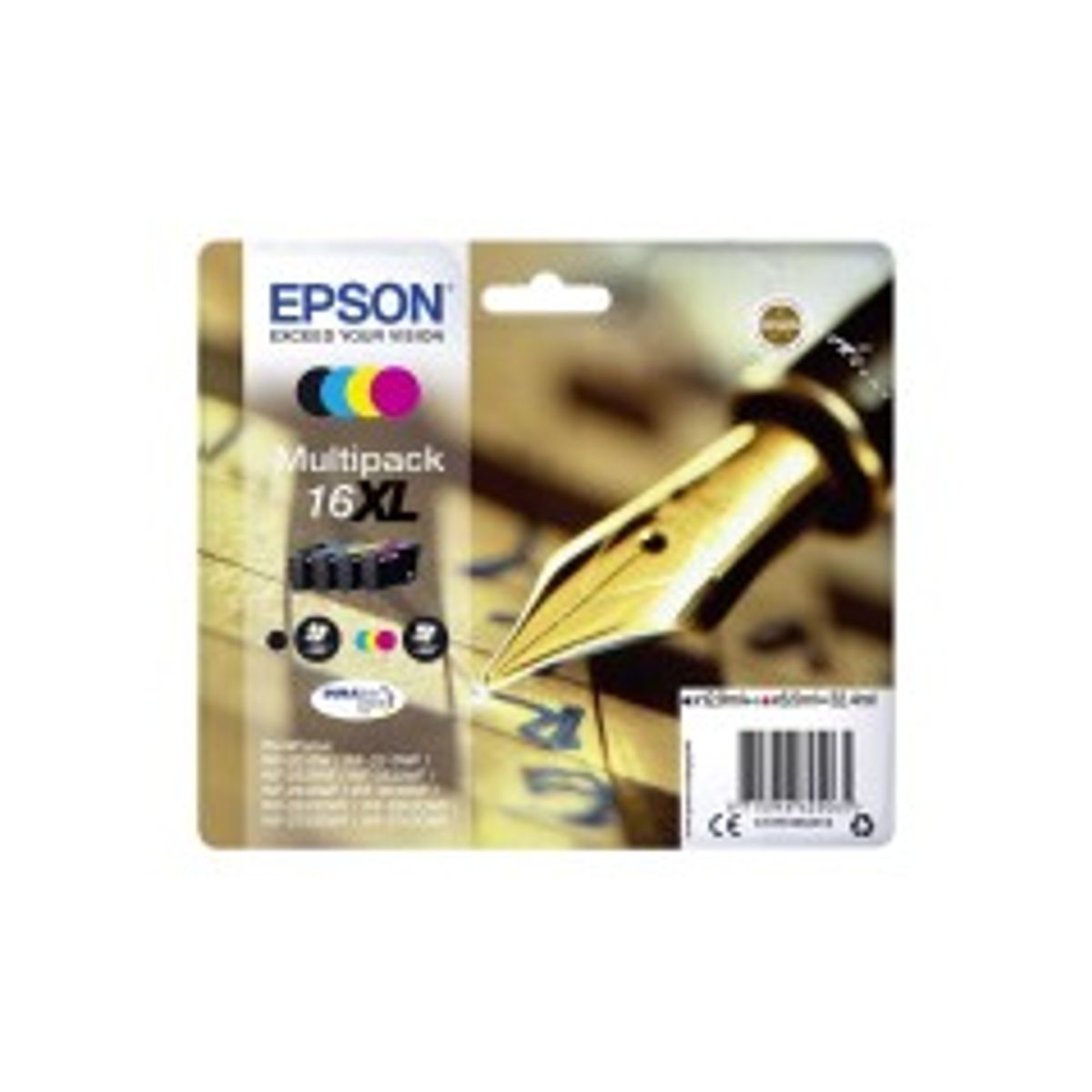 Epson 16XL Multipack Sort Gul Cyan Magenta Blæk C13T16364012