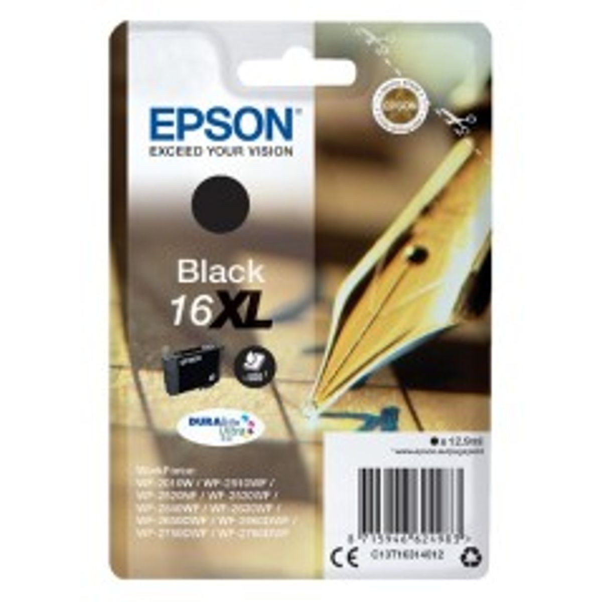 Epson 16XL Sort 500 sider Blæk C13T16314012