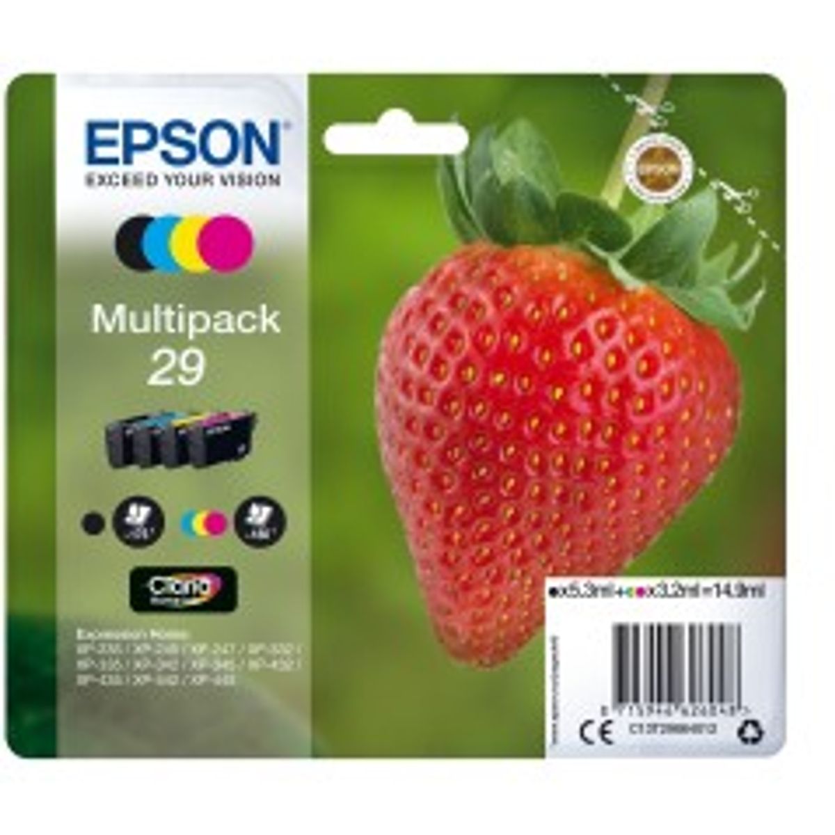 Epson 29 Multipack Sort Gul Cyan Magenta Blæk C13T29864012