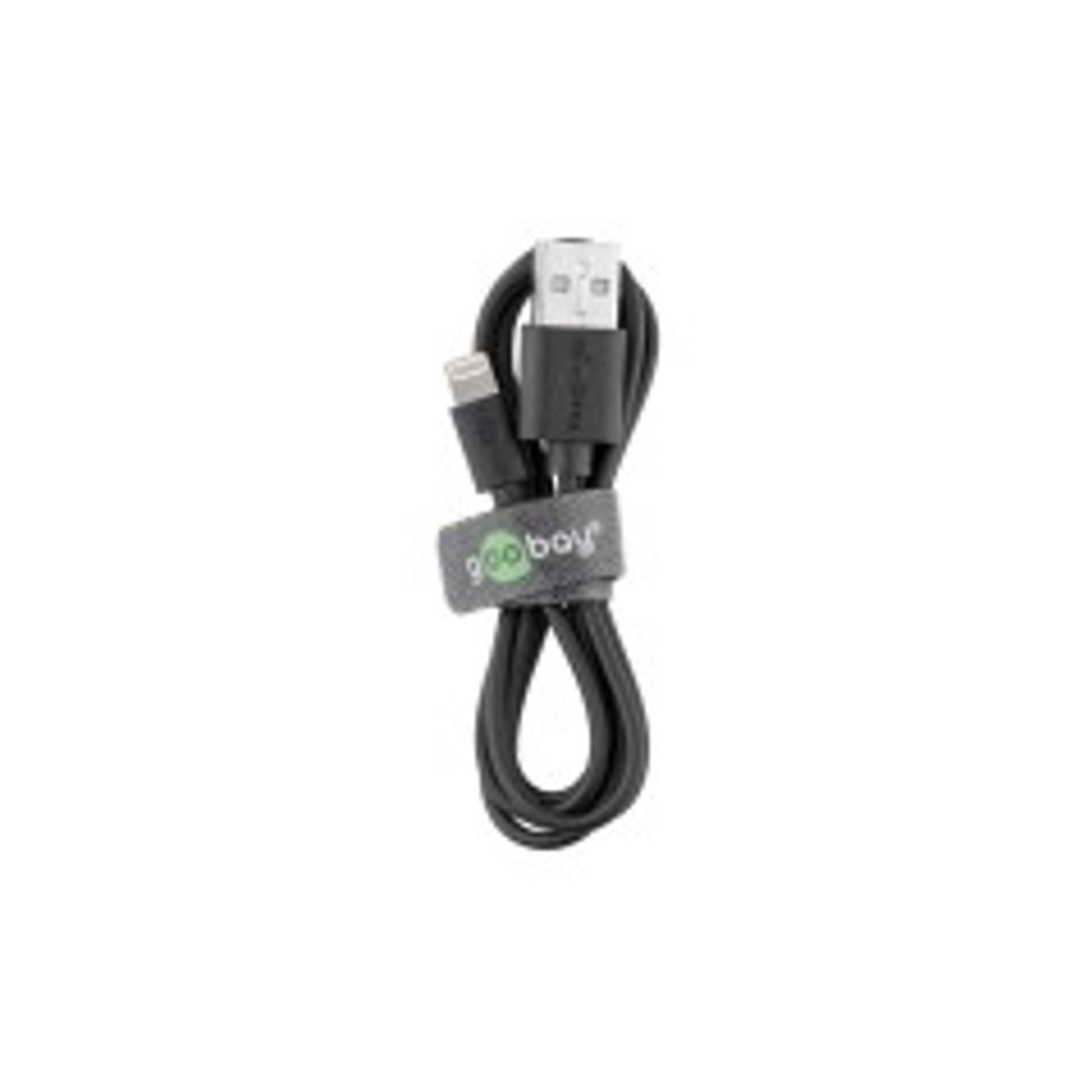 Goobay Bil oplader med Lightning kabel 2xUSB 24W Sort