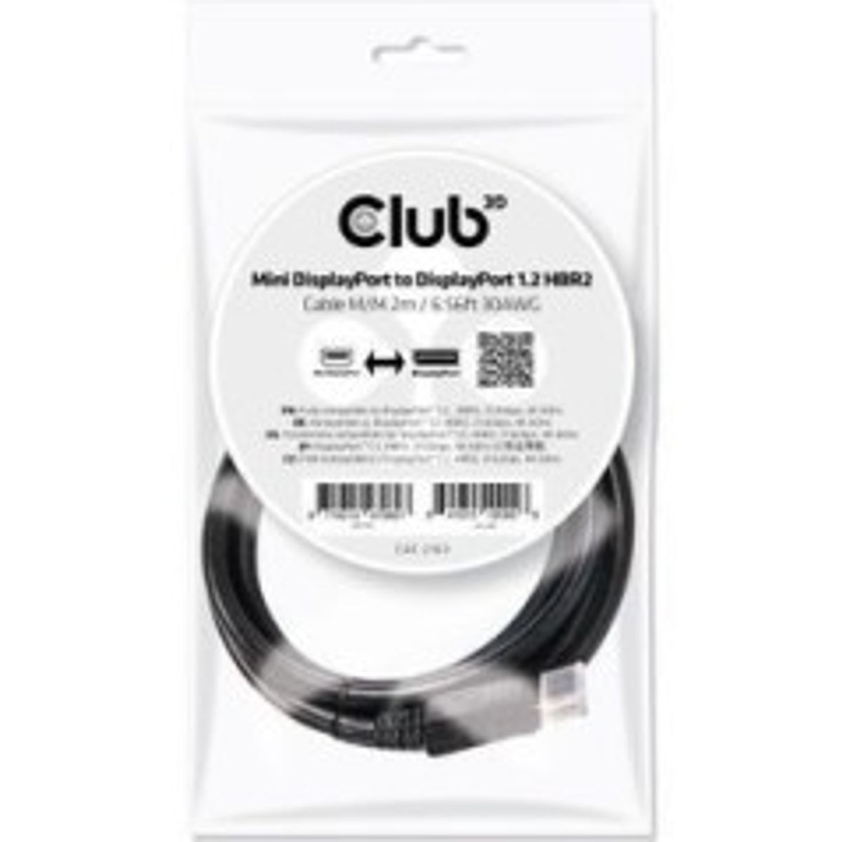 Club 3D CAC-2163 Mini DisplayPort to DisplayPort 2m Sort