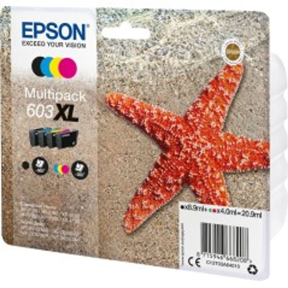 Epson 603XL Multipack Sort Gul Cyan Magenta Blæk C13T03A64010