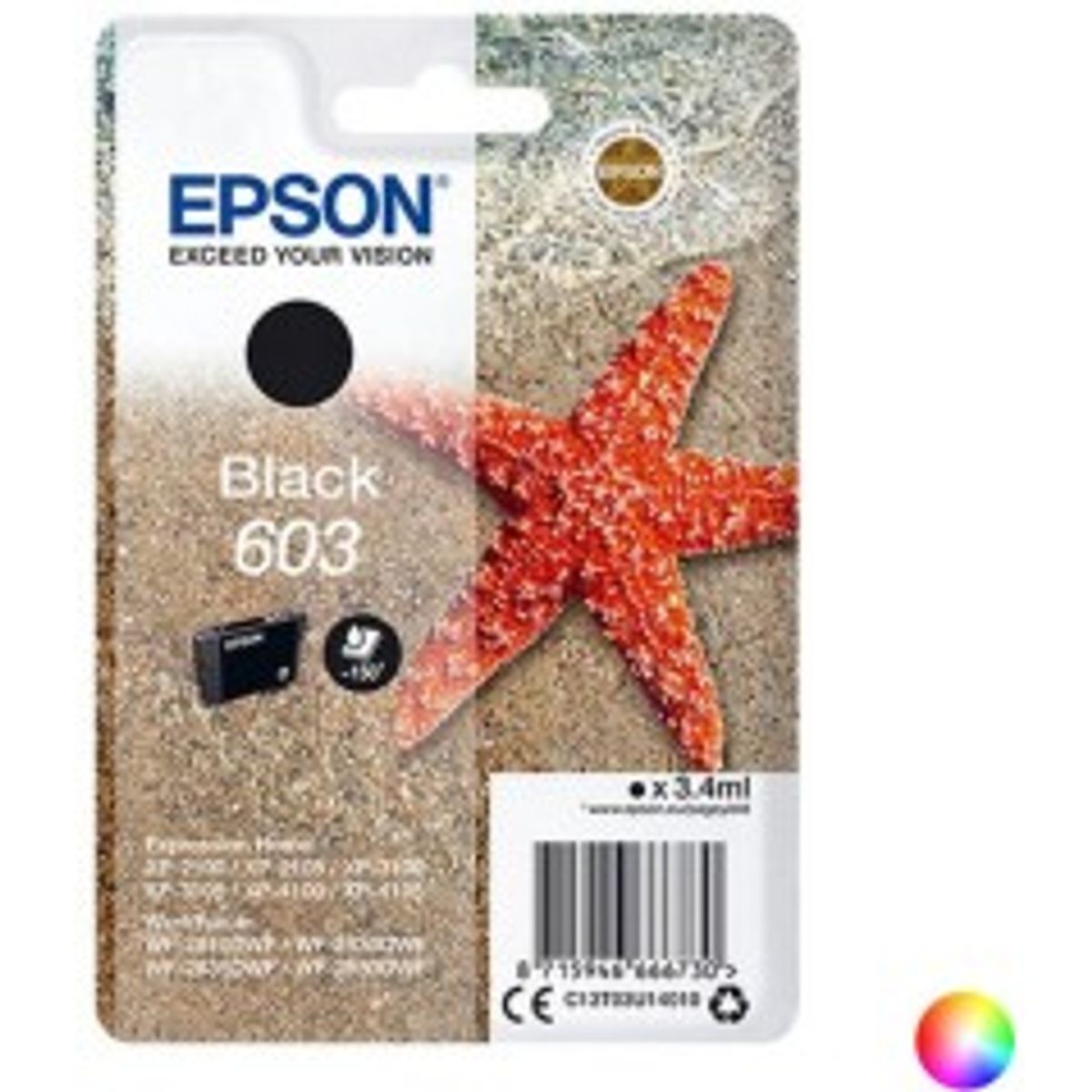 Epson 603 Sort 150 sider Blæk C13T03U14010