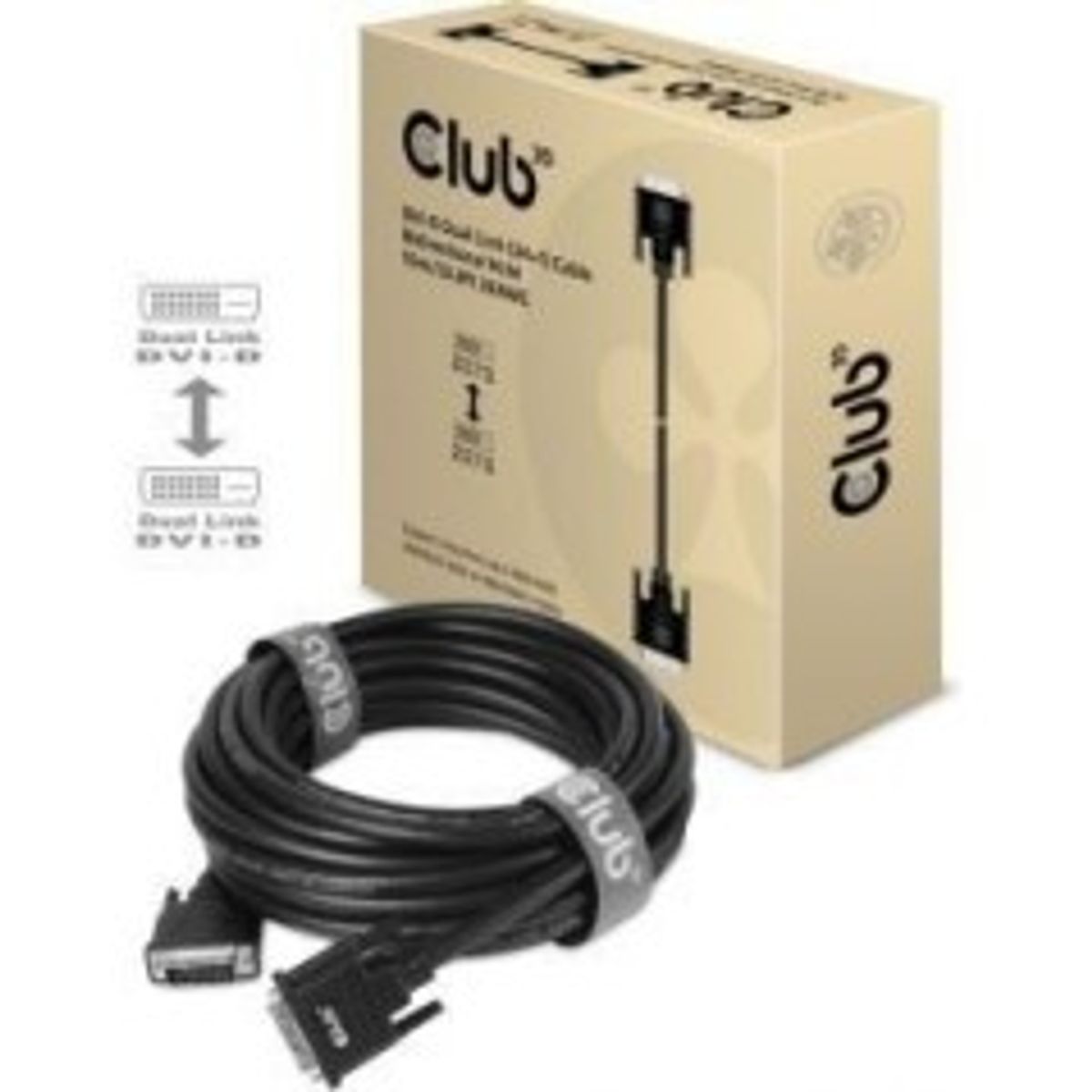 Club 3D CAC-1220 Digital DVI kabel 10 m Sort