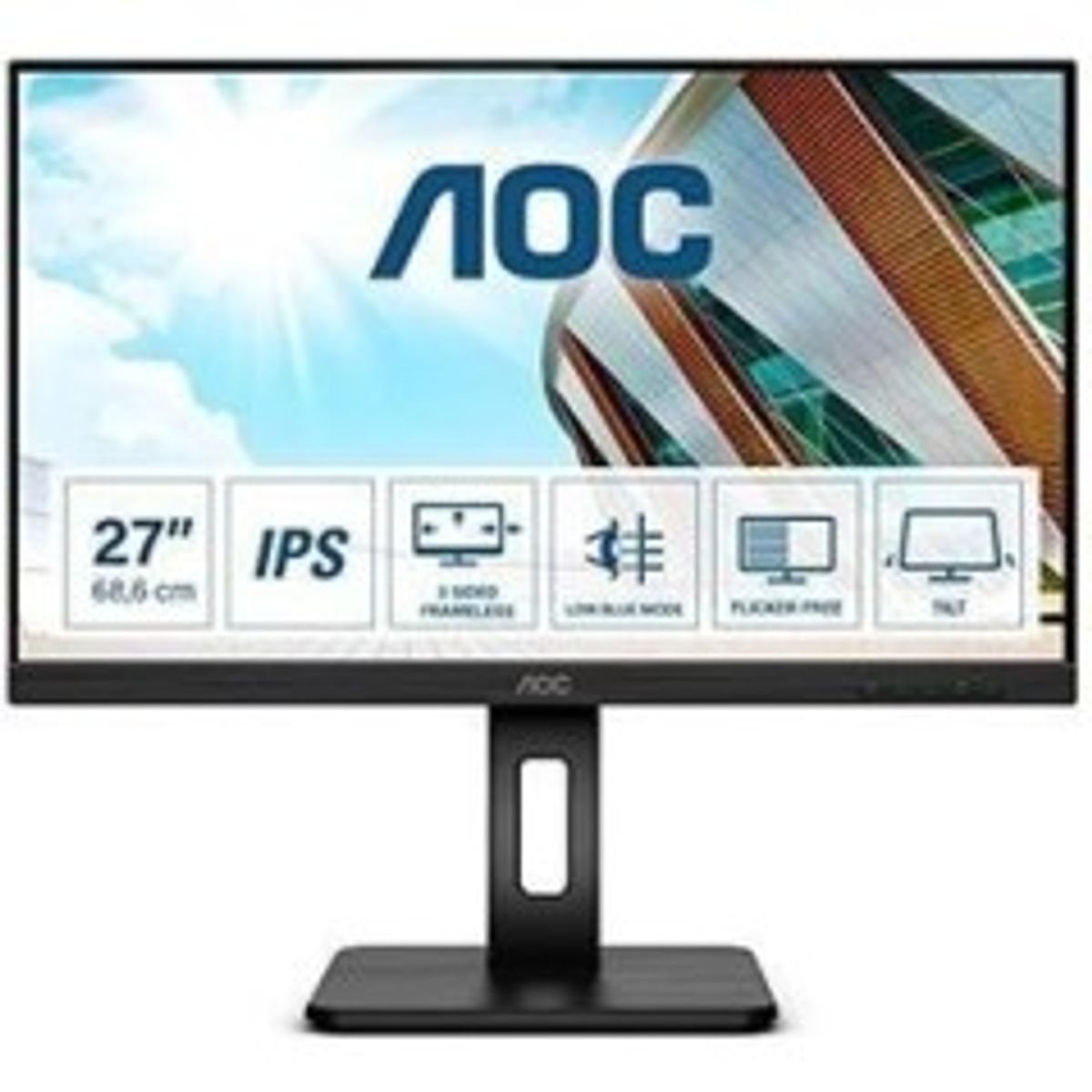 AOC 27P2Q 27 1920 x 1080 (Full HD) DVI VGA (HD-15) HDMI DisplayPort 75Hz Pivot Skærm